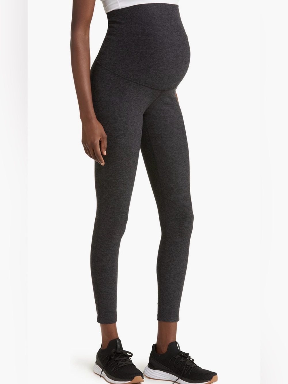 Zella Restore Maternity Soft High-Waist Legging - Charcoal Gray / Black
